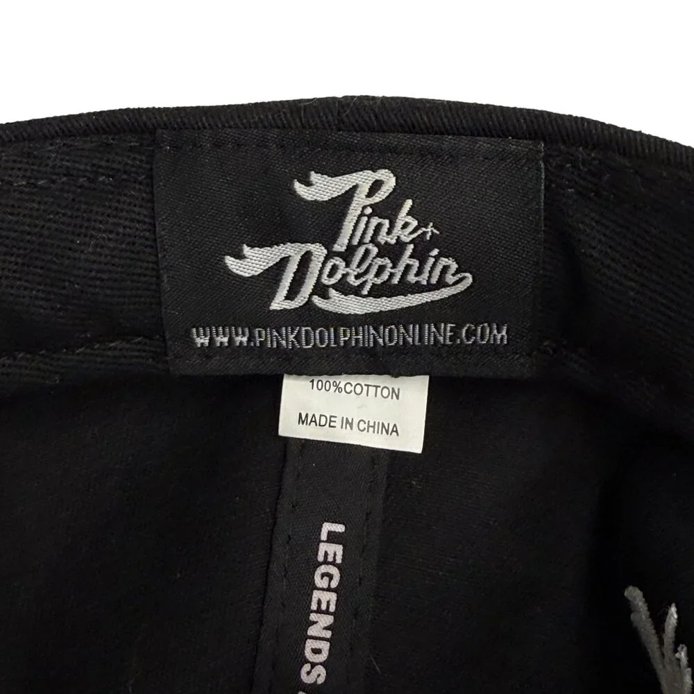 Pink Dolphin Black Snapback Hat With White "P" Embroidery - Picture 6 of 7